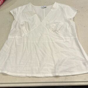 J Crew UNIVERSAL STANDARD XL white linen pullover w side zip.